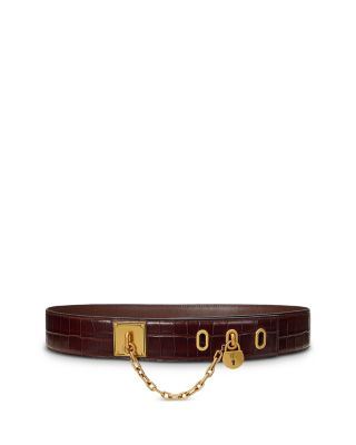 Ralph Lauren Leather Croc Embossed Belt | Bloomingdale display picture 2