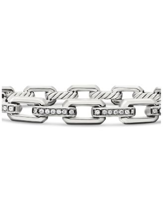 Sterling Silver Stax Link Bracelet with Diamonds