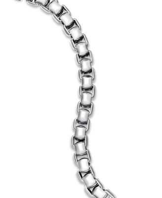 Men's Box Chain Bracelet in Sterling Silver, 7.3mm