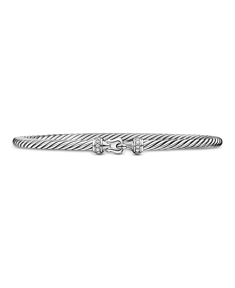 David Yurman Cable Buckle Bracelet with Diamonds, 3mm