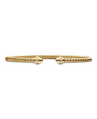 David Yurman - Cablespira&reg; Bracelet in 18K Gold with Diamonds, 3mm