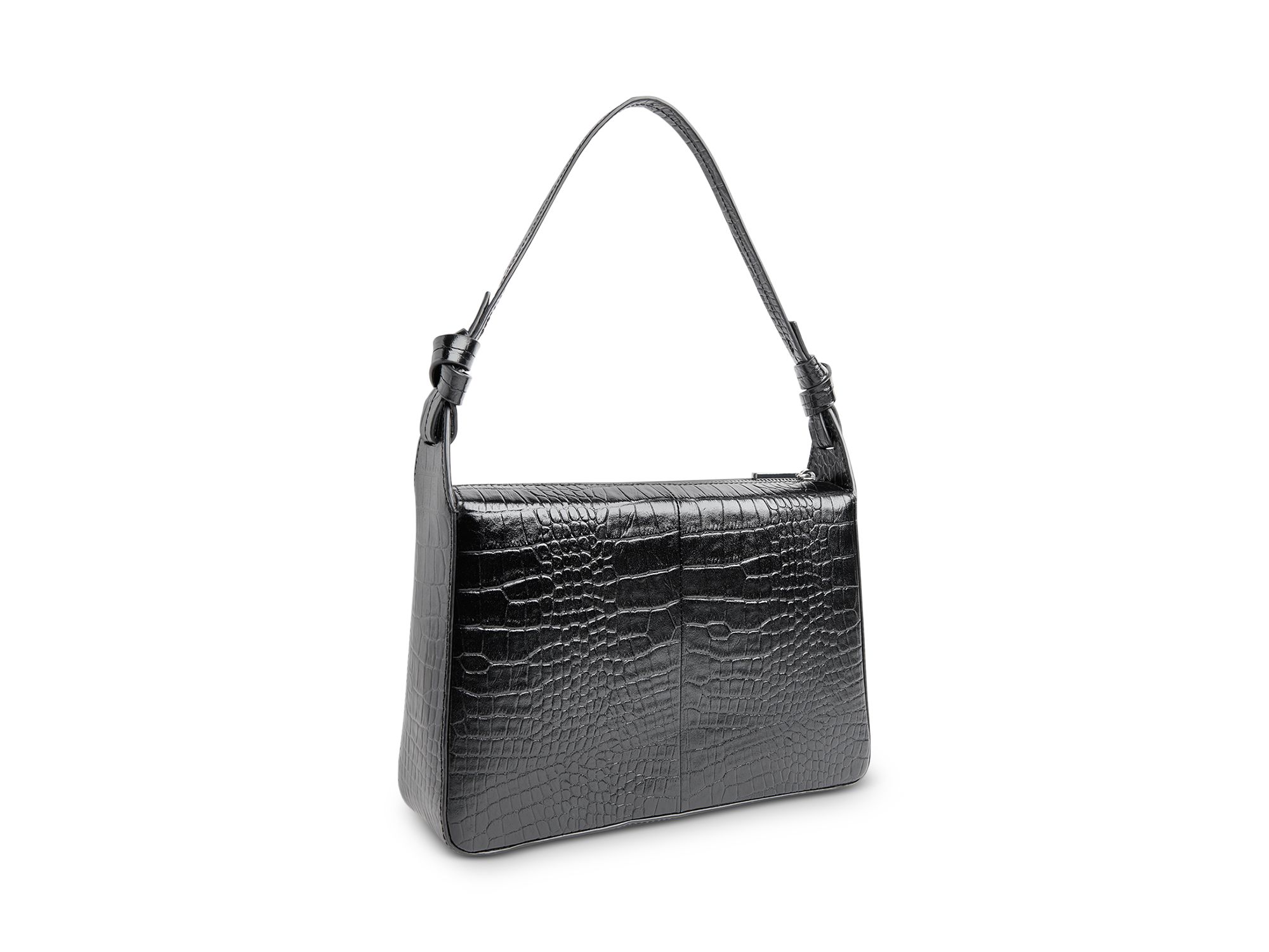 Erica Croc Embossed Leather Shoulder Bag — Image 3