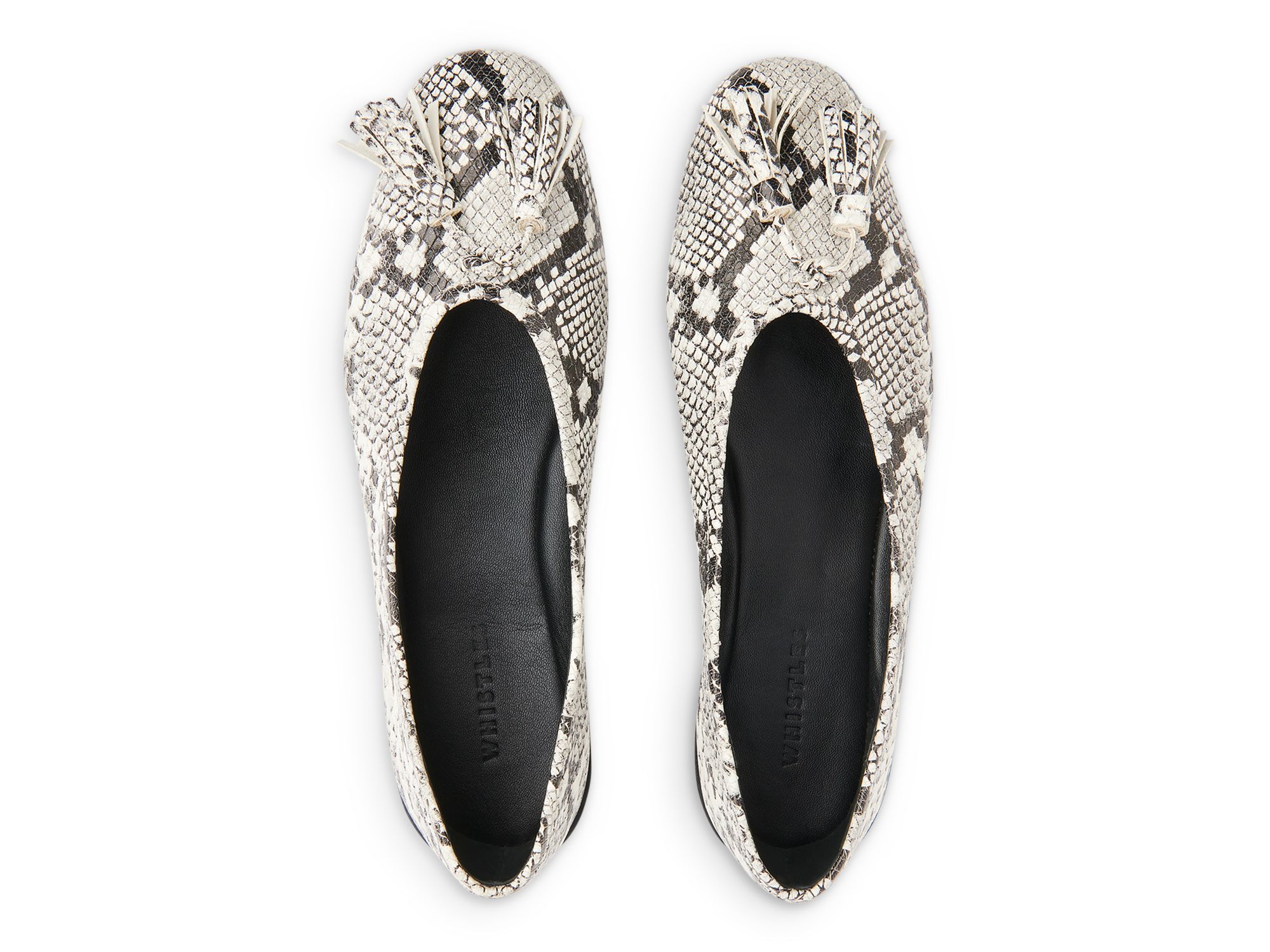 Women's Cilou Tassel Detail Snake Embossed Ballet Flats — Image 4