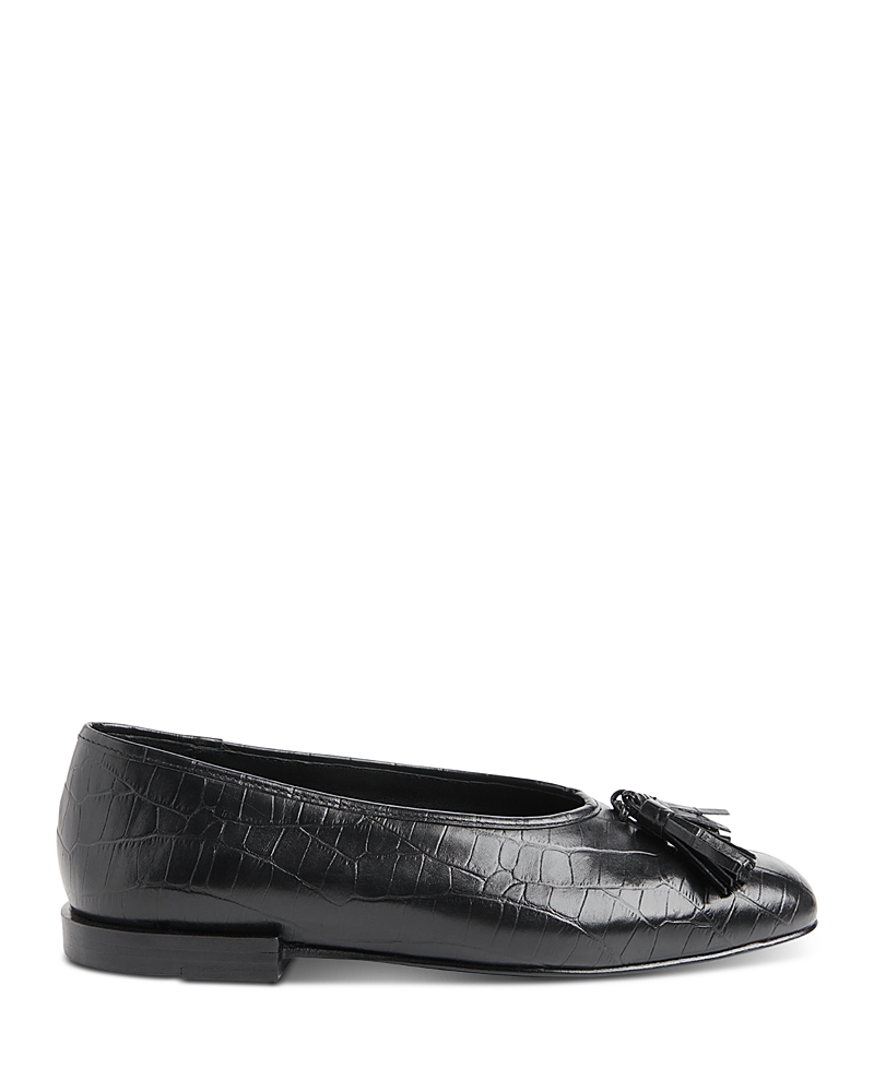 Whistles Women's Cilou Tassel Detail Croc Embossed Ballet Flats