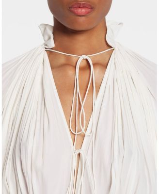 Long Charmeuse Ruffle Dress