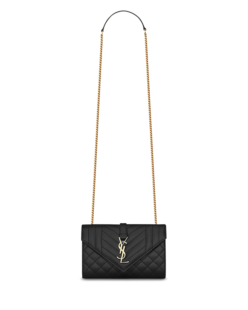 Saint Laurent Envelope Small Crossbody in Quilted Grain De Poudre Embossed Leather