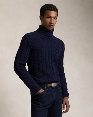 Polo Ralph Lauren Cable Knit Wool Cashmere Turtleneck Sweater