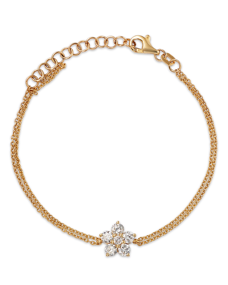 Moon & Meadow Lumeniri 14k Yellow Gold Five Petal Lab Grown Diamond Flower Bracelet In Gold