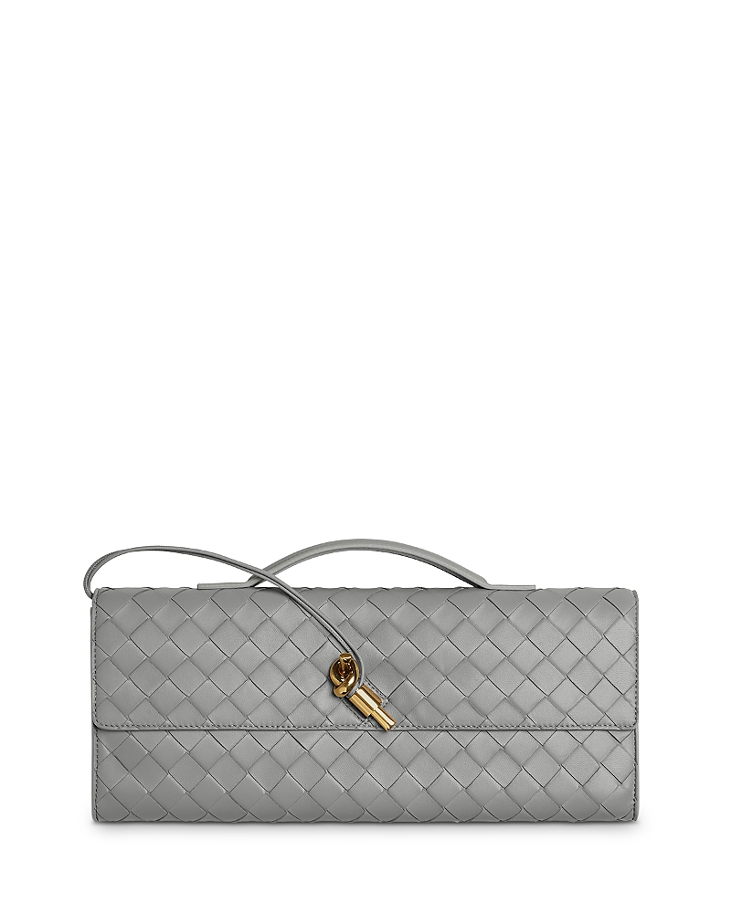 Bottega Veneta Andiamo Intrecciato Leather Clutch