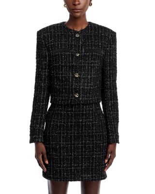 Jolena Cropped Tweed Jacket