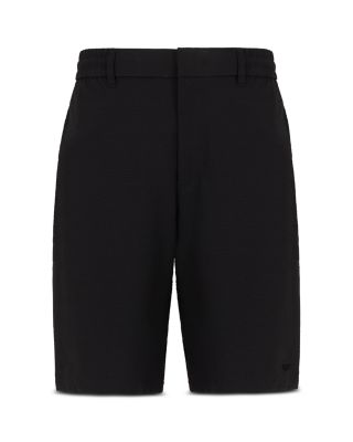 Technical Nylon Blend Seersucker Regular Fit Bermuda Shorts