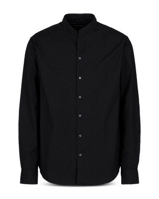 Stretch Cotton Button Up Shirt with Guru Collar