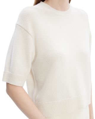 Cashmere Cropped Short Sleeve Sweater