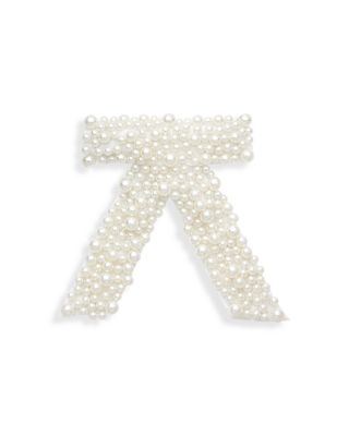 AQUA - Imitation Pearl Bow Hair Barrette - Exclusive