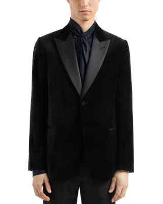 Emporio Armani - Embossed Print and Satin Lapel Blazer