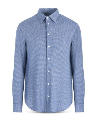 Houndstooth Jersey Button Down Shirt