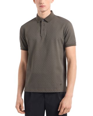 Emporio Armani - Cotton Jersey Diamond Jacquard Regular Fit Polo Shirt