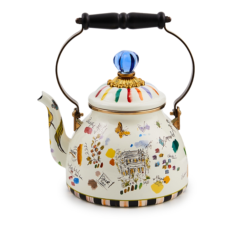 Mackenzie Childs Sketchbook Tea Kettle, 2 Quart