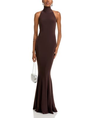 Turtleneck Halter Gown