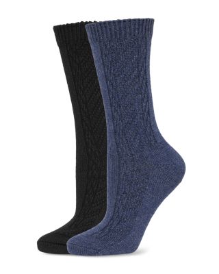 HUE - Cable Knit Boot Socks, Pack of 2