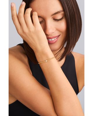 18K Yellow Gold Caviar Diamond Pav&eacute; Ball Stretch Bracelet