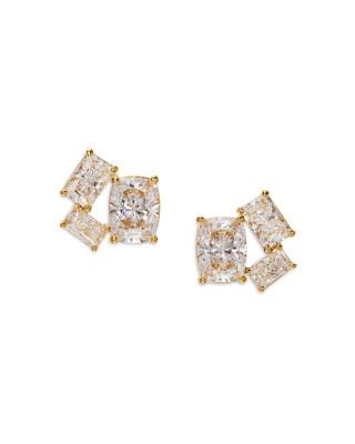 Nadri - Cubic Zirconia Cluster Stud Earrings in 18K Gold Plated