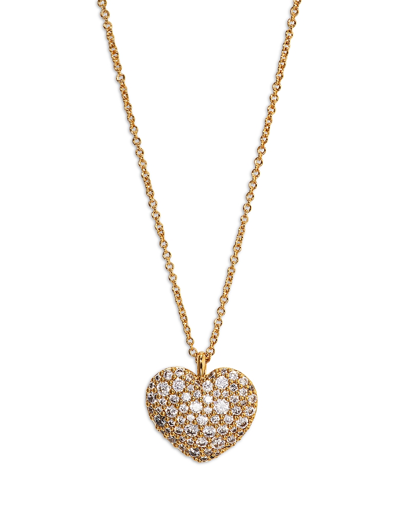 NADRI CUBIC ZIRCONIA HEART PENDANT NECKLACE IN 18K GOLD PLATED, 16-18