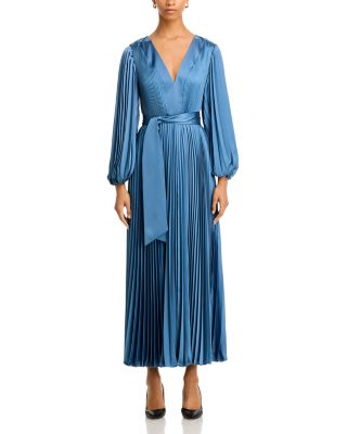 Nadie Solid Pleated Maxi Dress