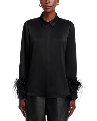 Murphy Feather Trim Blouse