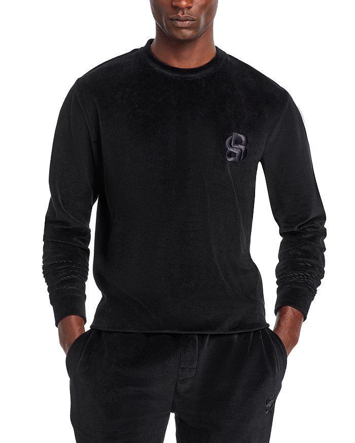 Boss velour crew neck sweatshirt online