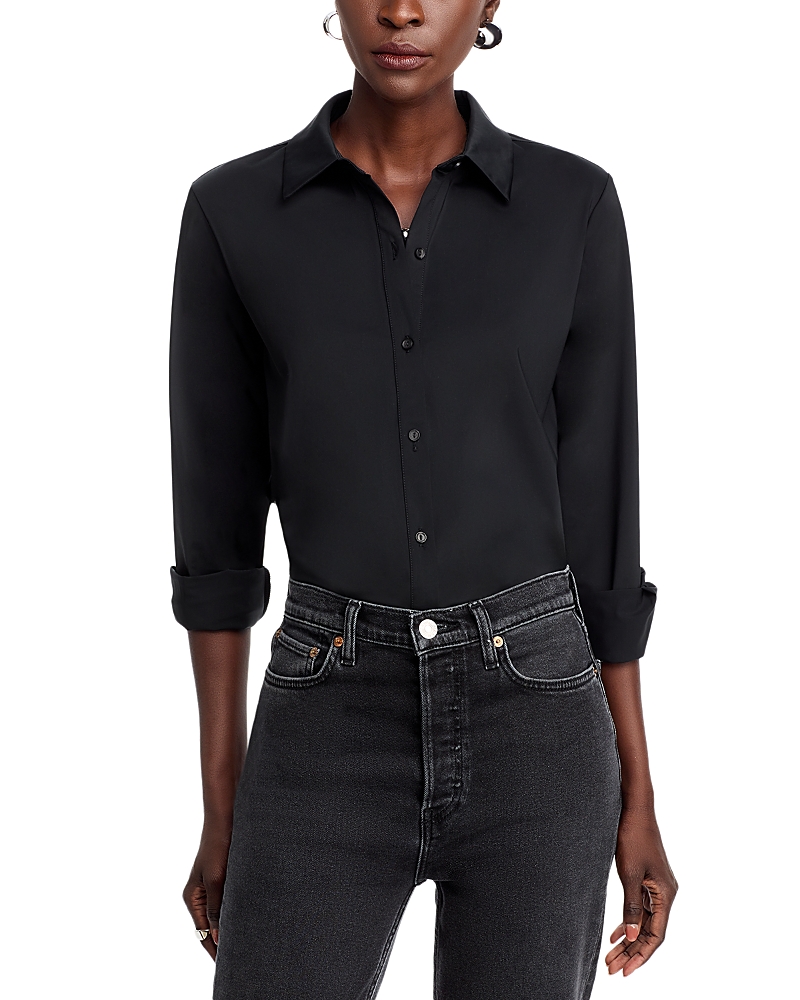 Lyssé Connie Slim Fit Button-up Shirt In Black