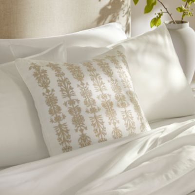 Linen Floral Reed Decorative Pillow with Insert, 20&amp;quot; x 20&amp;quot;