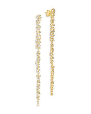Sterling Forever Audrina Cubic Zirconia Linear Drop Earrings in 14K Gold Plated