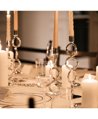 Vertigo Silver Plated Four Ring Candlestick