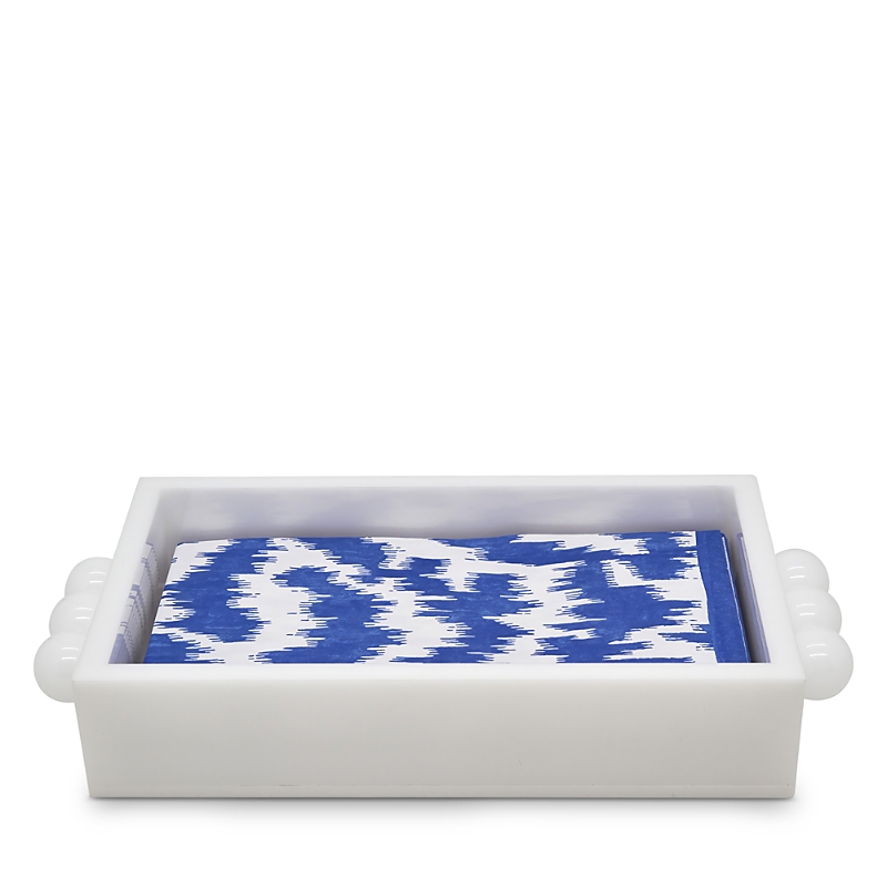 Tizo Lucite Guest Towel Holder Tray With Bubble Handles In White