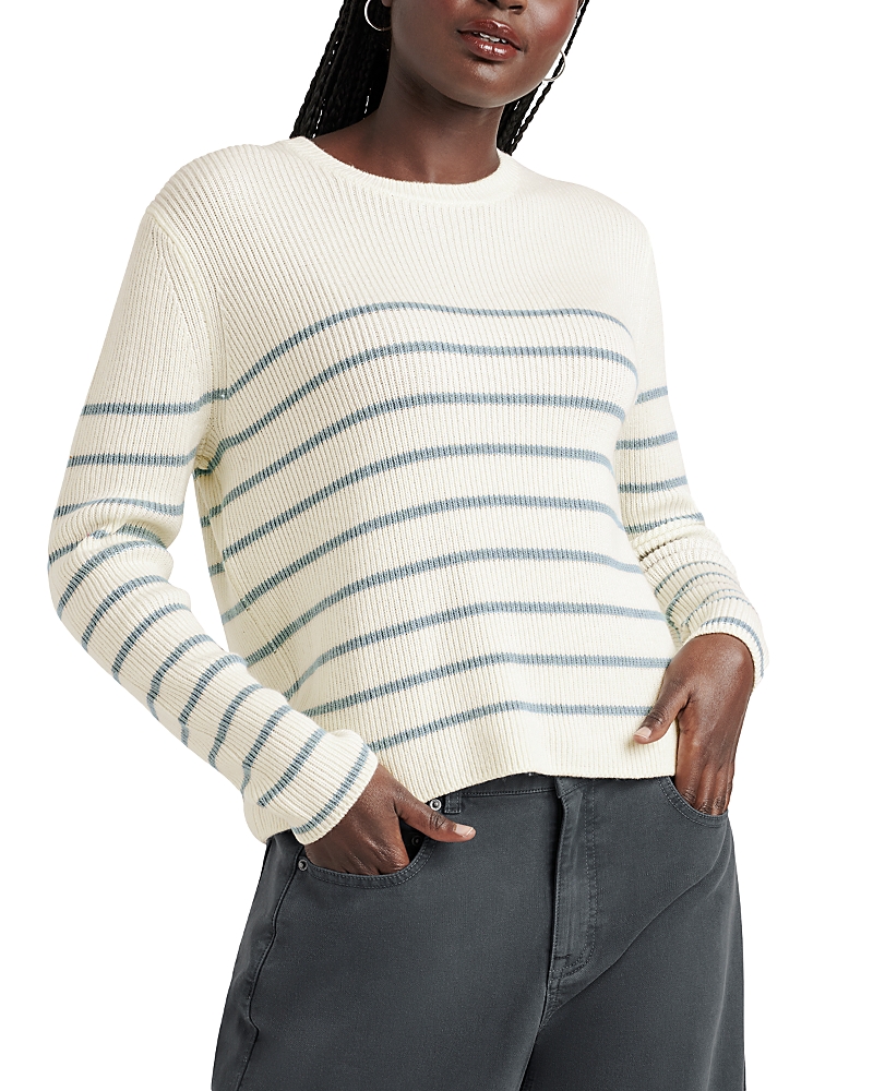 Splendid Spencer Stripe Sweater In Pale Oak/teal