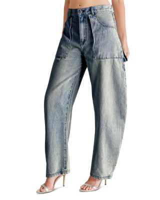 STEVE MADDEN - Hansen Barrel Leg Jeans in Blue Frost