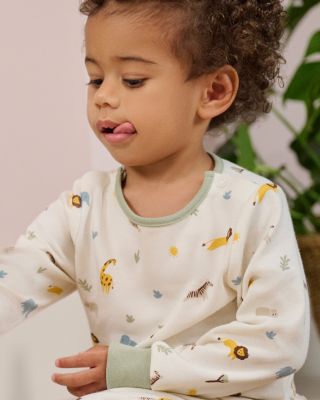Unisex Safari Print Pajama Set - Baby