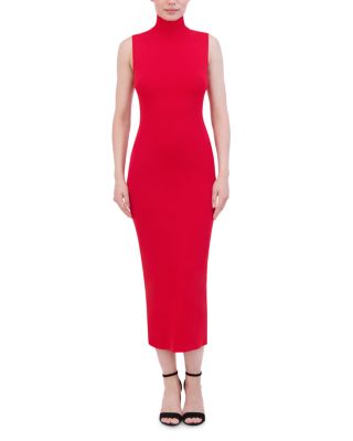 BCBGMAXAZRIA - Sleeveless Mock Neck Midi Dress