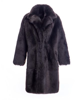 Shearling Coat with Notch Collar