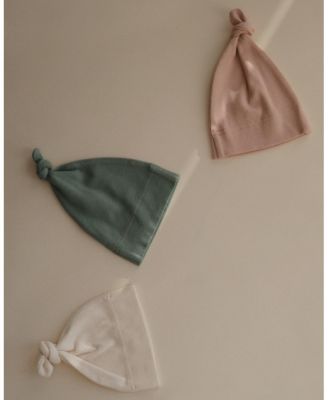 Ribbed Knotted Baby Gown + Beanie