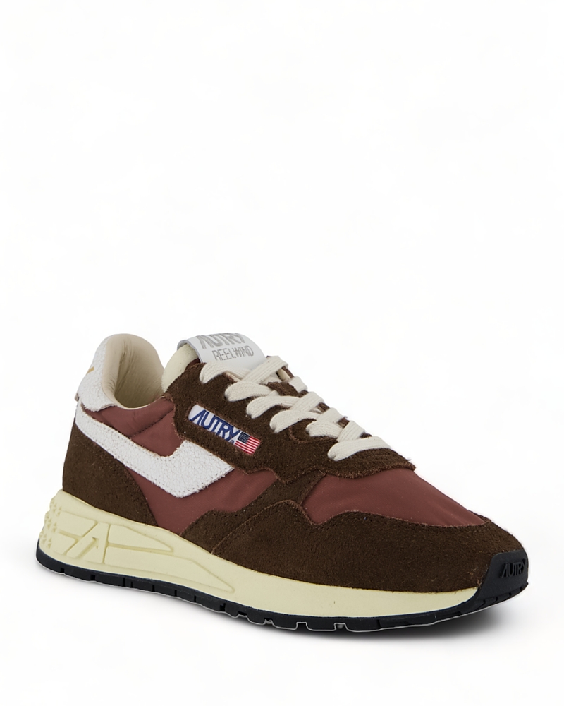 Autry Reelwind Low Leather-trimmed Suede And Shell Sneakers In Brown