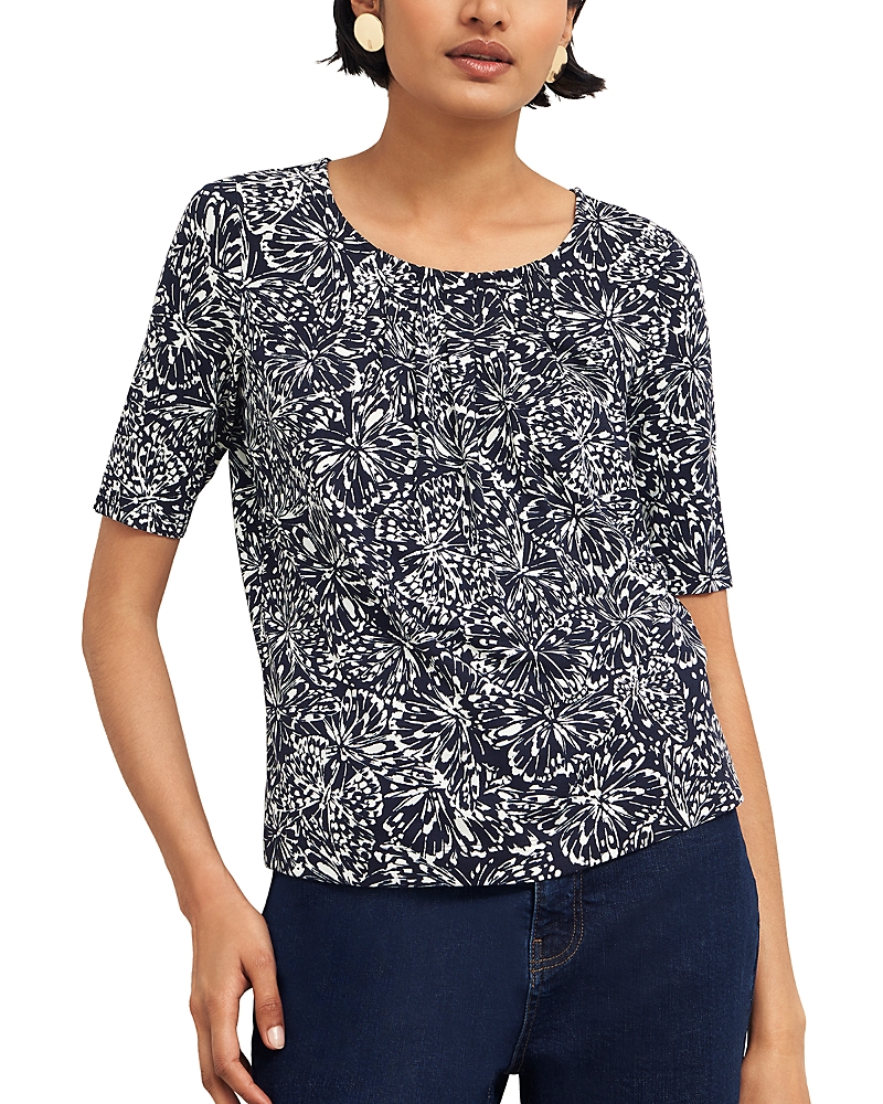 Hobbs London Jacqueline Top In Navy Ivory