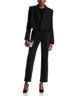 Baylor Embellished High Rise Ankle Jeans in Washed Black