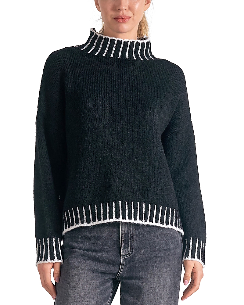 Shop Elan Mock Neck Sweater In Black
