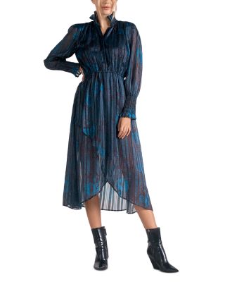 Elan - Faux Wrap Long Sleeve Dress