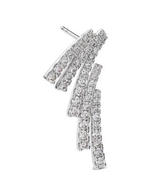 Diamond Cascade Drop Earrings in 14K White Gold, 1.75 tcw