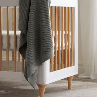 Ribbed Knit Cotton Baby Blanket