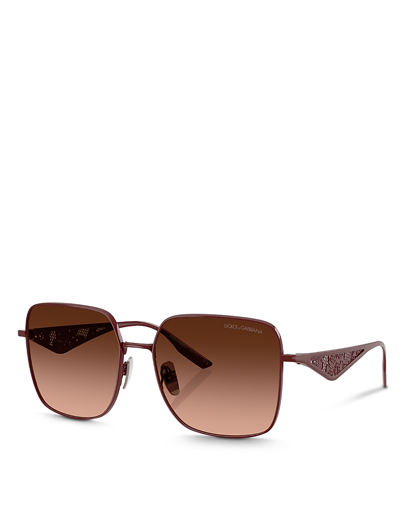 Dolce & Gabbana Lace Square Sunglasses, 57mm In Bordeaux