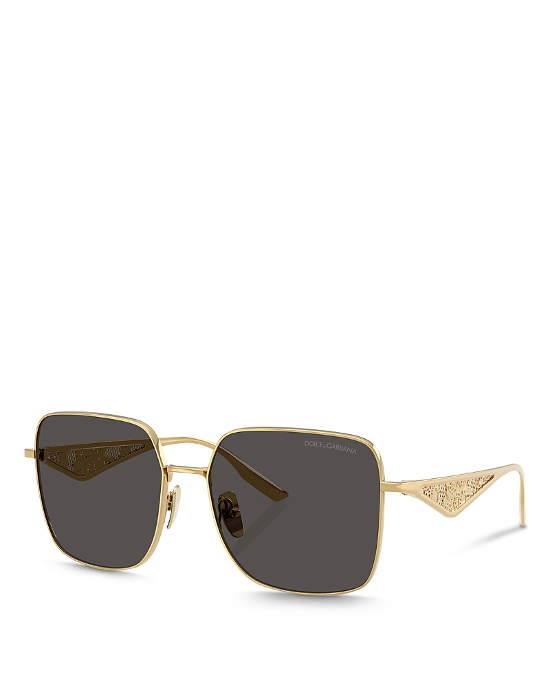 Dolce & Gabbana Lace Square Sunglasses, 57mm In Gold